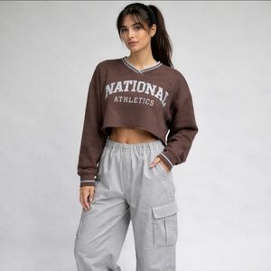 H&M Divided Women's Brown Cropped Top Size Large